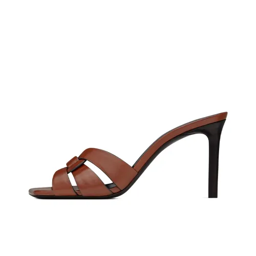 SAINT LAURENT Tribute Узкий каблук Высокие каблуки 8,5 см Женские Коричневый