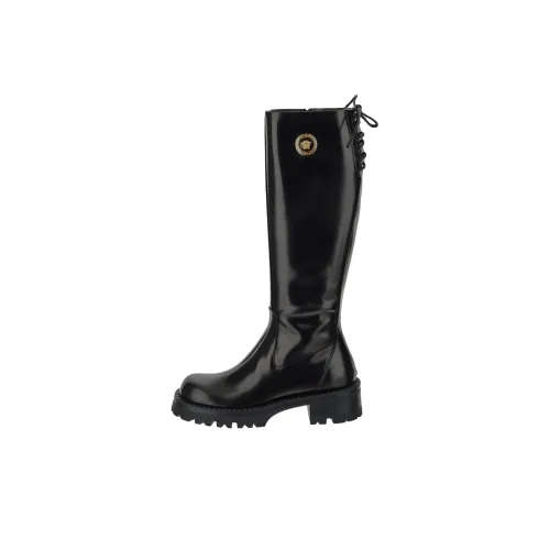 VERSACE Женские высокие сапоги на каблуке черные