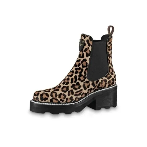 LOUIS VUITTON Короткий Челси Женские Леопард Коричневый