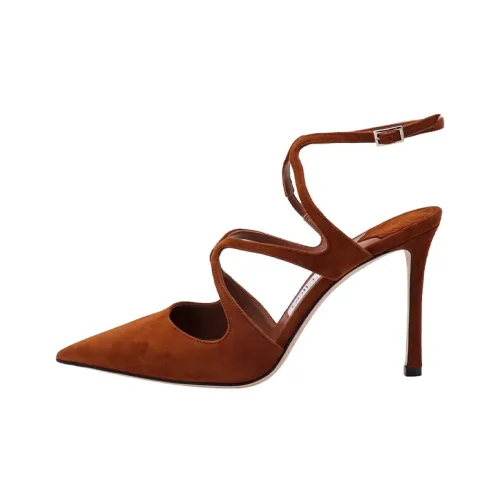 Jimmy Choo Azia Низкий каблук Высокий каблук 9,5 см Женский Коричневый