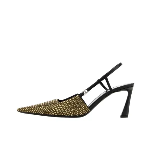 SAINT LAURENT Andree Узкий каблук Высокие каблуки 7 см Женские Желтый