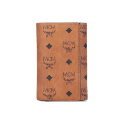 MCM Himmel Искусственная кожа Key Pouch Мужской Коньяк