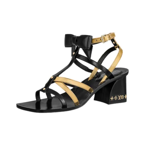 LOUIS VUITTON Peplum Квадратный каблук Высокие каблуки Женские Черный Золотой