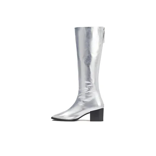 Aeyde Aito Высокие сапоги до колена 5,5 см женские серебряные