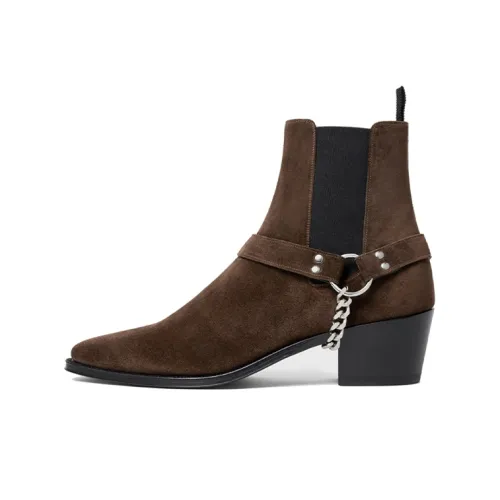 CELINE Camargue Короткий Челси Мужской Темно-коричневый