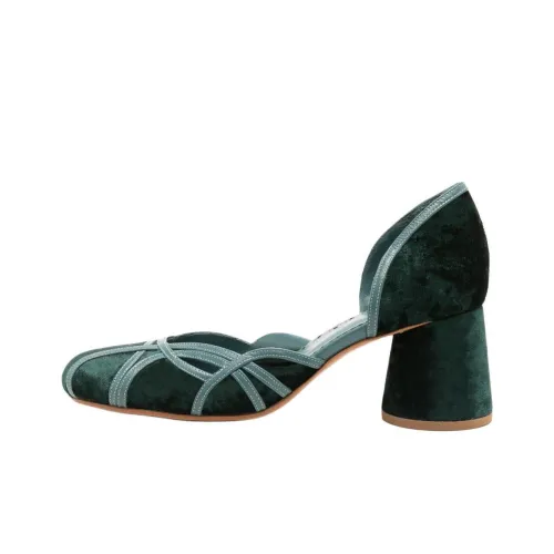 Sarah Chofakian Albert Грубый каблук Высокие каблуки 5,5 см Женские Зеленый