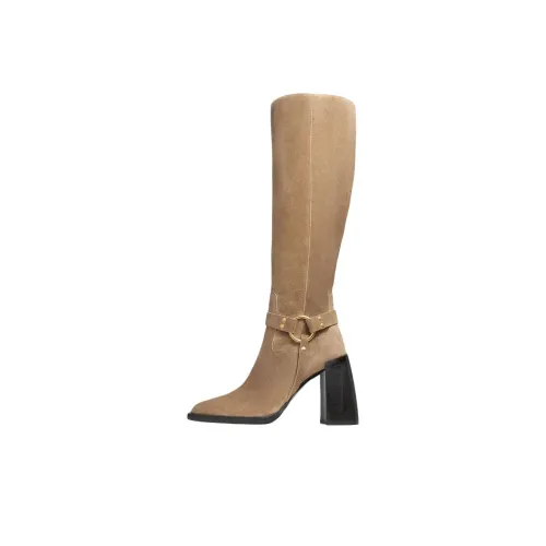 Jimmy Choo Isabelle Колено Высокие сапоги 9,5 см Женские Умбра