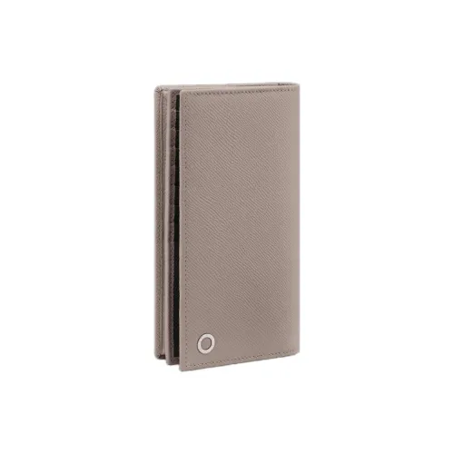 BVLGARI Телячья кожа Кошелек Большой Мужской Серый