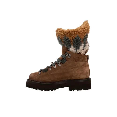 BRUNELLO CUCINELLI Модные ботильоны женские коричневые