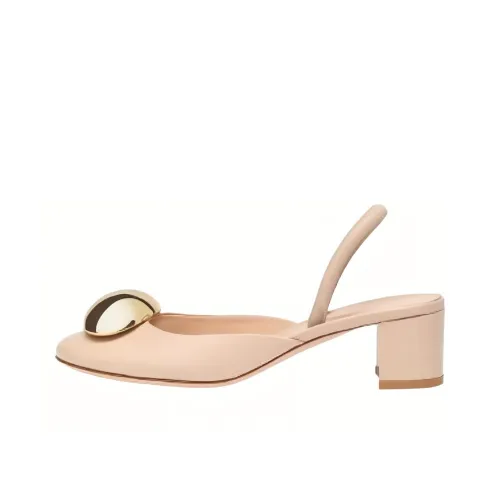 GIANVITO ROSSI Грубый каблук Высокие каблуки 4,5 см Женские Бежевый