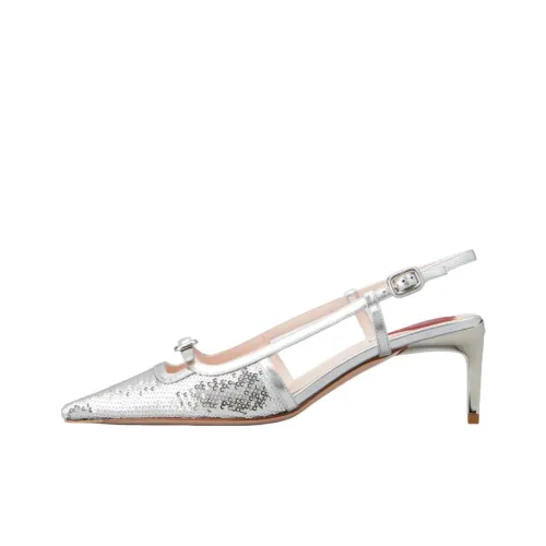 Roger Vivier Узкий каблук Высокие каблуки 5,5 см Женские Серебряные