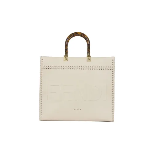 FENDI Телячья кожа Тоут Сумка Сумка для покупок Сумка на плечо Сумка женская цвет Слоновая кость