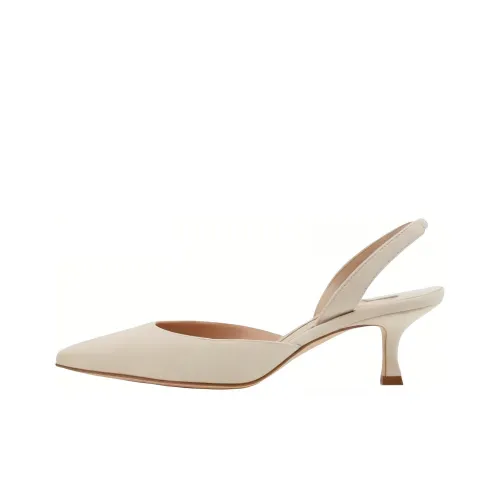 MANOLO BLAHNIK Узкий каблук Высокие каблуки 5 см Женские Светлый бежевый