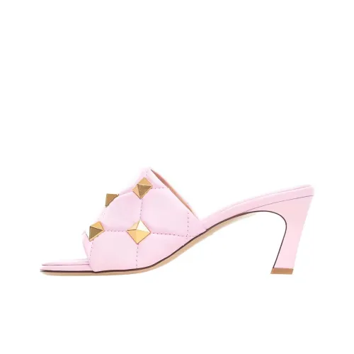 Valentino Roman Stud Узкий каблук Слипоны 6,5 см Женские Розовый