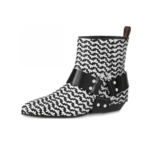 LOUIS VUITTON Rhapsody Ankle Длина Ботинки Женские Черный белый