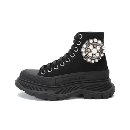 Alexander McQueen Tread Slick Короткий Martin Boot Женские Черный