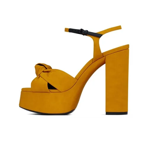 SAINT LAURENT Грубый каблук Высокие каблуки Женские Желтый
