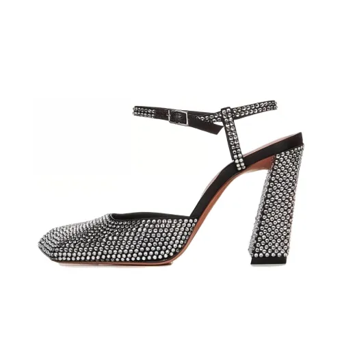 AMINA MUADDI Грубый каблук Высокие каблуки 9,5 см Женские Черный