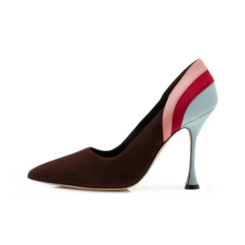 MANOLO BLAHNIK Узкий каблук Высокие каблуки Женские Темно-коричневый