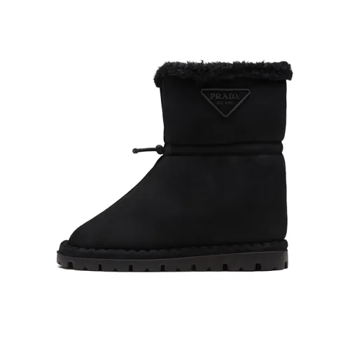 PRADA Shearling Booties Женские Черные