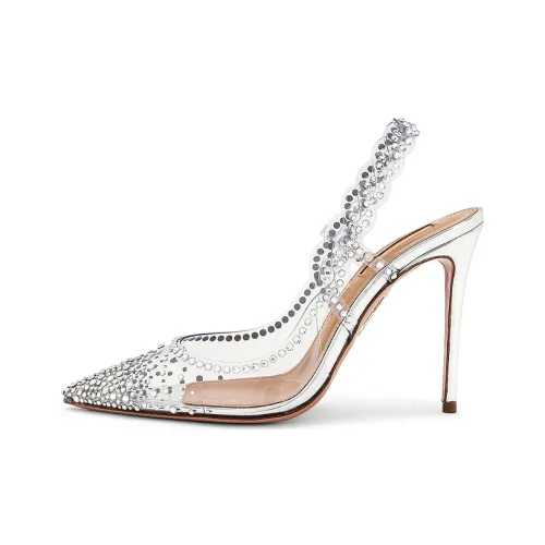 AQUAZZURA Heaven Узкий каблук Высокие каблуки 10,5 см Женские Серебряный