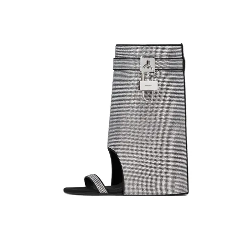 Givenchy Shark Lock Ботильоны 9 см Женские Серебряные