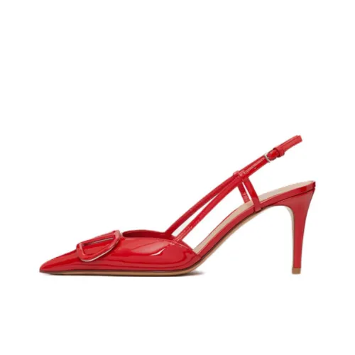 Valentino VLogo Signature Высокие каблуки Настоящий красный Женские