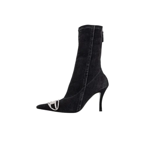 DIESEL OVAL D Series Ботильоны Женские Черные