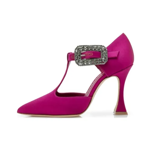 MANOLO BLAHNIK Песочные часы Высокие каблуки 9 см Женские Фуксия