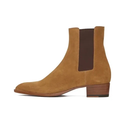 SAINT LAURENT Wyatt Chelsea Мужской Коричневый Желтый