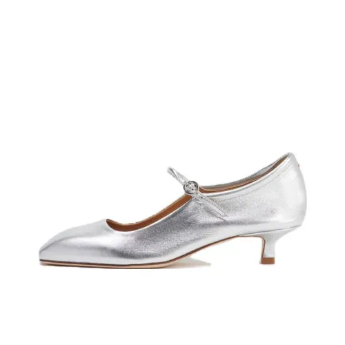 Aeyde Ines Низкий каблук Высокие каблуки 3,5 см Женские Серебристый