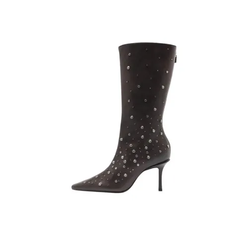 Schutz Charlize Glam Женские высокие сапоги до колена серого цвета