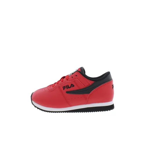 FILA Machu Slip-resistant Abrasion-resistant Low Top Kids Lifestyle Shoes Red Black Baby FILA Machu Противоскользящие Устойчивые к износу Низкие Кеды для Детей Lifestyle Shoes Красный Черный Малыш