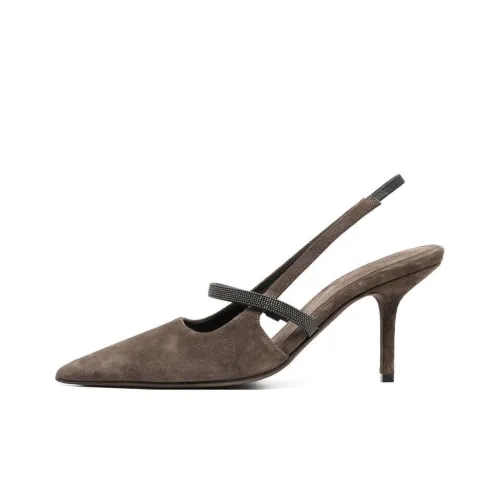 Brunello Cucinelli Monili Высокие каблуки Коричневый Женские