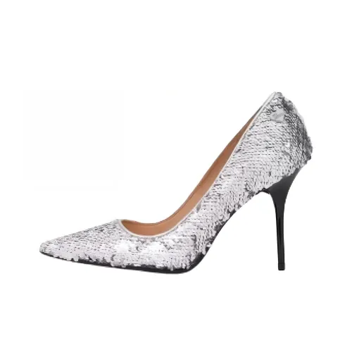LOVE MOSCHINO Узкий каблук Высокие каблуки 9,5 см Женские Серебристый