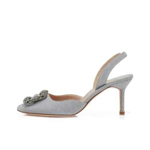 MANOLO BLAHNIK Туфли на высоком каблуке Женские Серебряные