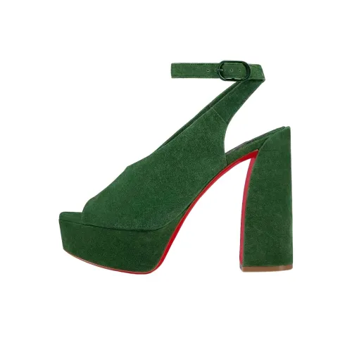 CL Грубый каблук one Ремень Сандалии Женские Зеленый