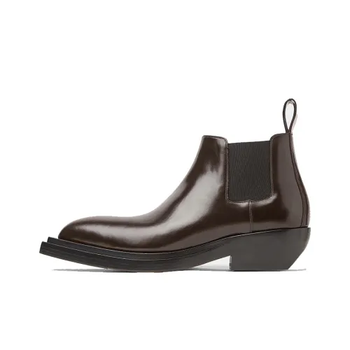 Bottega Veneta Tire Chelsea Короткий Челси Мужской Темный шоколад