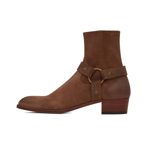 SAINT LAURENT Wyatt Ботильоны Мужские Винтаж Коричневый