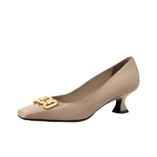 LOUIS VUITTON Роторный грубый каблук высокие каблуки 4,5 см женские умбра