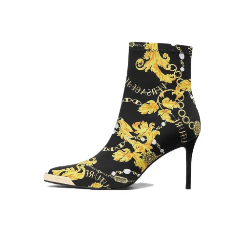 VERSACE JEANS Couture Ботильоны 9 см Женские Черный Золото