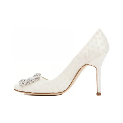 MANOLO BLAHNIK Hangisi 105 Узкий каблук Высокие каблуки Женские Белые