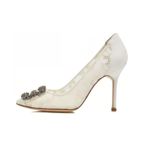 MANOLO BLAHNIK Hangisi Низкий каблук Высокие каблуки 10,5 см Женские Белые