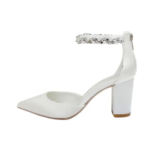 Badgley Mischka Rissa Грубый каблук Высокие каблуки 7,5 см Женские Белые