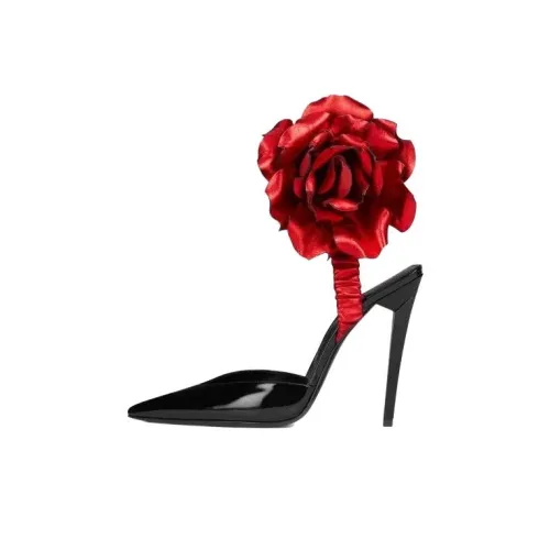 SAINT LAURENT Freja Узкий каблук Высокие каблуки Женские Черный Красный