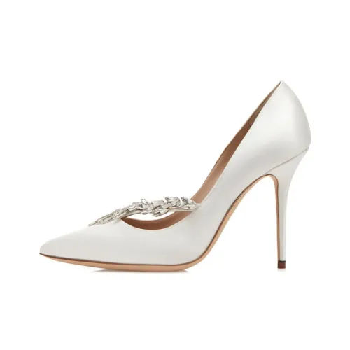 MANOLO BLAHNIK JEWEL Узкий каблук Высокие каблуки Женские Белые