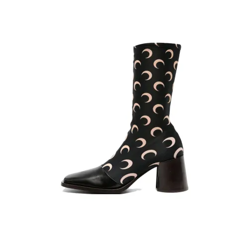 Marine Serre Женские высокие сапоги до колена черные