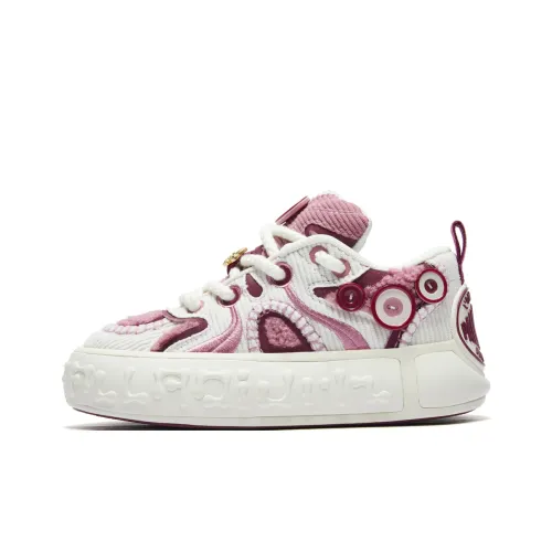 Палладий Button Shoes Устойчивые к истиранию Противоскользящие Низкие Кроссовки для скейтбординга Унисекс Клубничный Фиолетовый