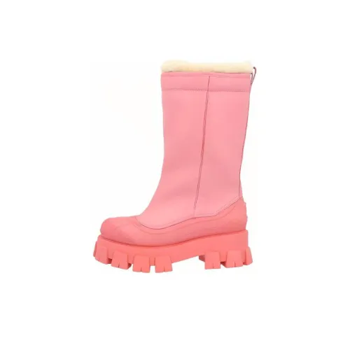 PRADA Monolith Женские сапоги до колена Розовые