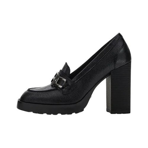 HOGAN H623 Грубый каблук Высокие каблуки 10 см Женские Черный